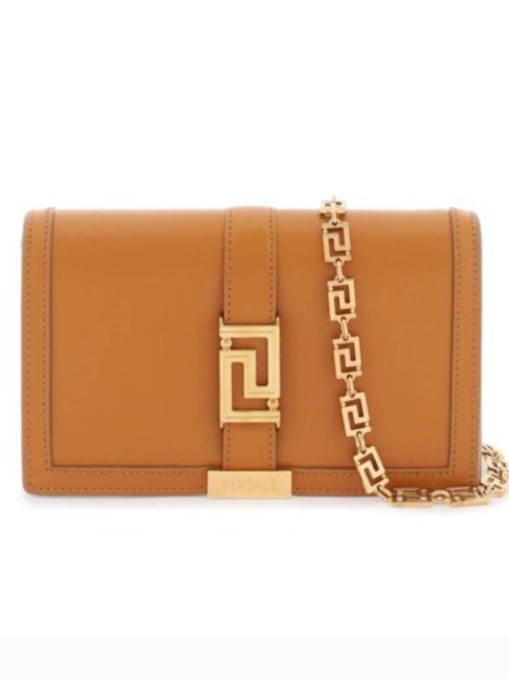 Versace Greca Goddess Leather Chain Wallet Crossbody